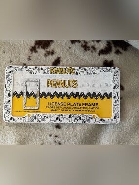 Peanuts License Plate Frame — Black, White & Yellow Accent